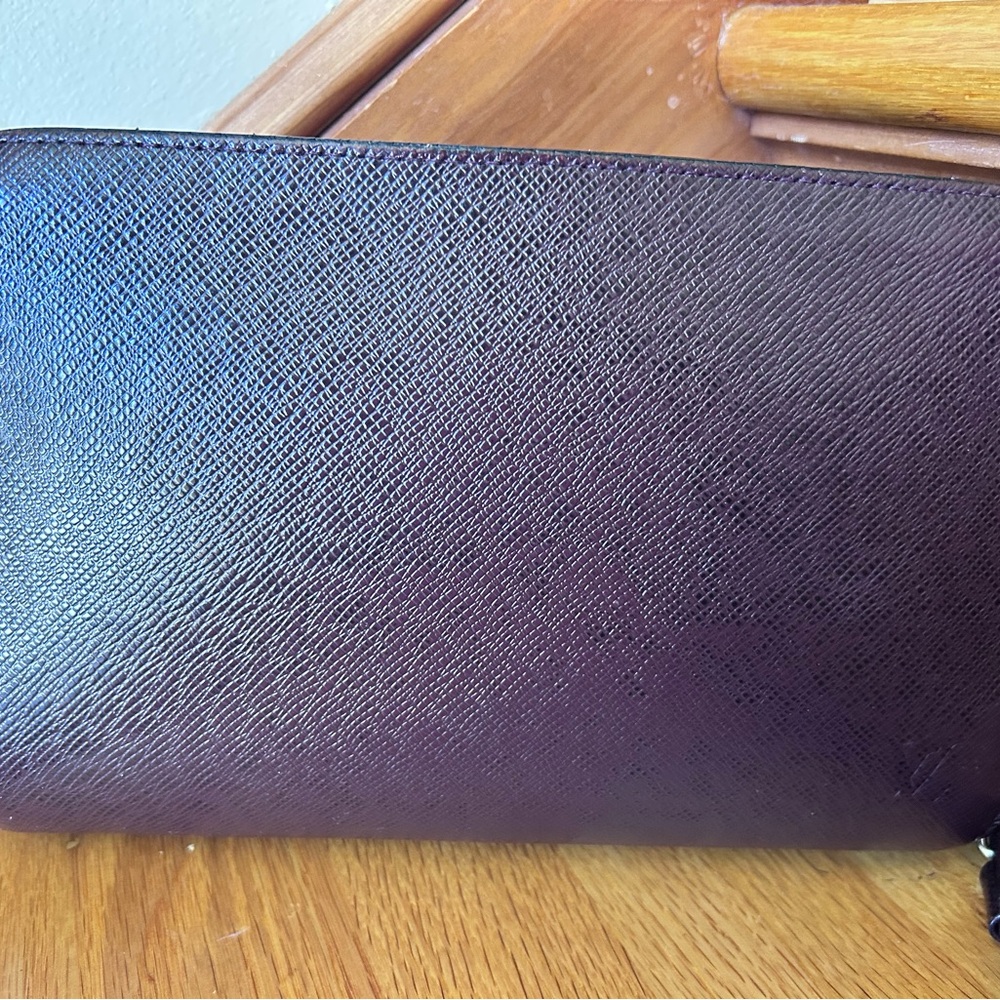 LV burgundy/Purple Taiga leather wristlets
